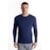 Camiseta Manga Longa 100% Algodão - Azul Jeans - P