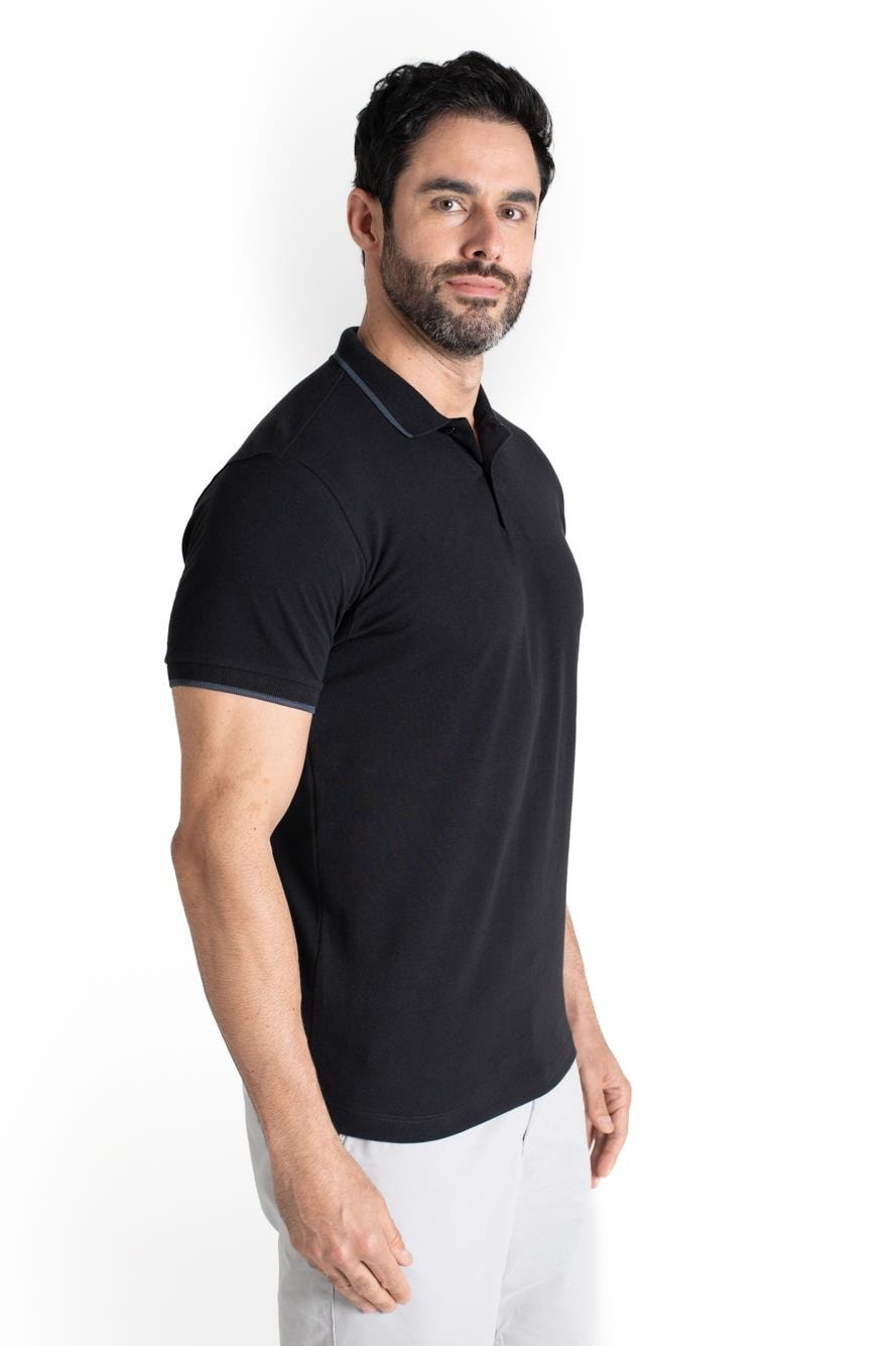 Polo Piquet Com Detalhe Gola